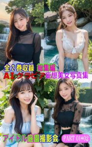 【k769aneme06182】全2巻収録 総集編 AIグラビア 妄想美女写真集 アイドル庭園撮影会 PART01＋02