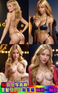 【k769aneme05254】AI妄想写真館 金髪モデル 総集編 Vol.1＋Vol.2