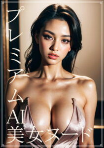 【s511ahuat00549】プレミアムAI美女ヌード 大胆なネックラインのジャンプスーツ