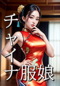 【s511ahuat00581】チャイナ服娘 鮮やかな色彩