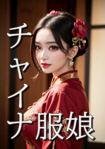 【s511ahuat00585】チャイナ服娘 細密な模様