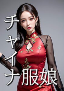 【s511ahuat00586】チャイナ服娘 透け感のある生地