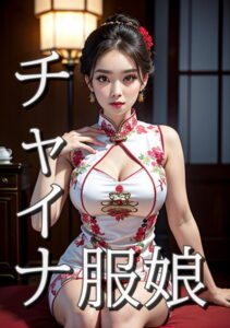 【s511ahuat00587】チャイナ服娘 アンティーク調のジュエリー