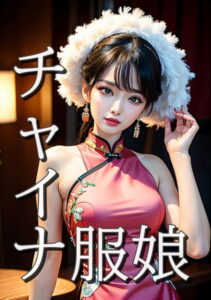 【s511ahuat00592】チャイナ服娘 優美な扇子