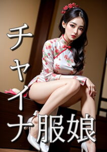 【s511ahuat00598】チャイナ服娘 見事な髪飾り