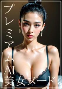 【s511ahuat00609】プレミアムAI美女ヌード トップノット – ブラック