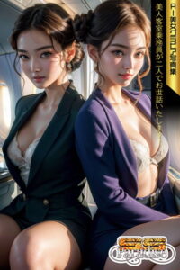 【s519ahuat00109】SS-Paradise 美人客室乗務員が二人でお世話いたします！ AI美女グラビア写真集
