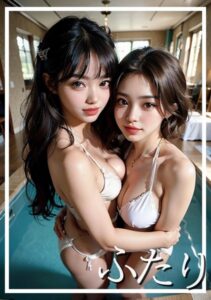 【s511ahuat00314】ふたり プールでだきしめるふたり