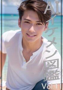 【s511ahuat00328】AIイケメン図鑑 海辺にたたずむイケメン