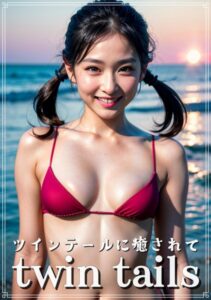 【s511ahuat00396】ツインテールに癒されてtwin tails 黒髪ツインテールビーチ