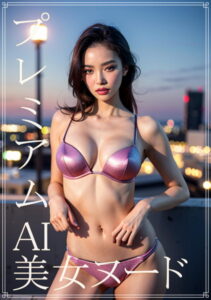 【s511ahuat00409】プレミアムAI美女ヌード 都会の屋上