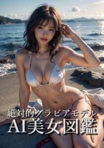 【s511ahuat00212】絶対的グラビアアイドルAI美女図鑑 黒髪ビキニ美女ビーチ2