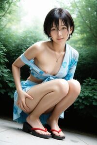 【s828aebwg00163】えーあいどる ― 濡れ縁の雨上がりに滴る藍の情趣 ―