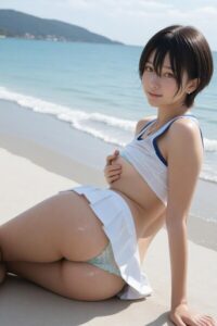 【s828aebwg00172】えーあいどる ― 砂上の潮風に踊る躍動の曲線 ―