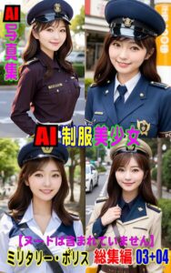 【k769aneme08311】AI写真集 AI制服美少女 ミリタリー・ポリス 総集編 03＋04