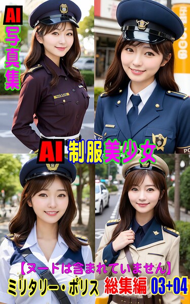 【k769aneme08311】AI写真集 AI制服美少女 ミリタリー・ポリス 総集編 03＋04