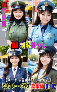 【k769aneme08312】AI写真集 AI制服美少女 ミリタリー・ポリス 総集編 01＋02
