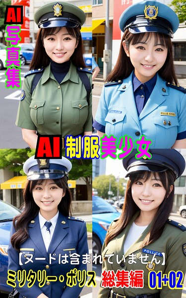 【k769aneme08312】AI写真集 AI制服美少女 ミリタリー・ポリス 総集編 01＋02