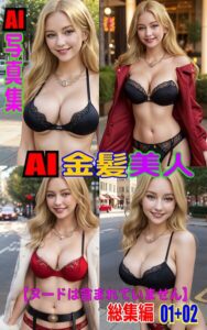 【k769aneme08313】AI写真集 AI金髪美人 総集編 01＋02
