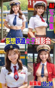 【k769aneme08449】AI写真集 妄想鉄道女子撮影会 総集編 55＋56