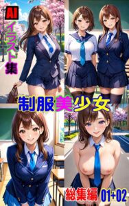 【k769aneme08603】AIイラスト集 制服美少女 総集編 01＋02
