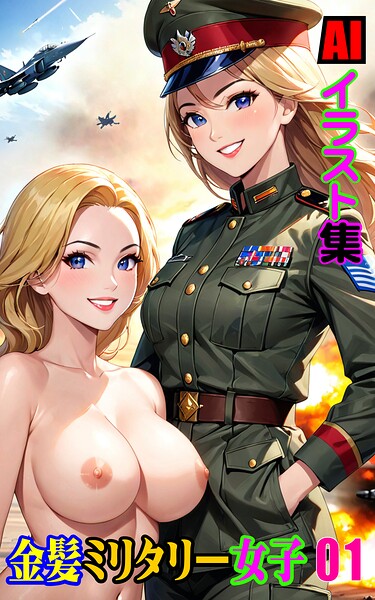 【k769aneme08622】AIイラスト集 金髪ミリタリー女子01